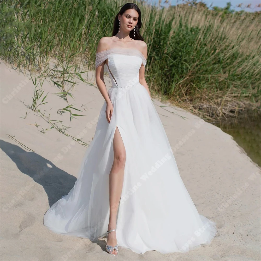 

Bohemian A-Line Women's Bridal Gowns Princess Elegant Off Shoulder Wedding Dresses Formal Beach Banquet Vestidos De Novias 2024