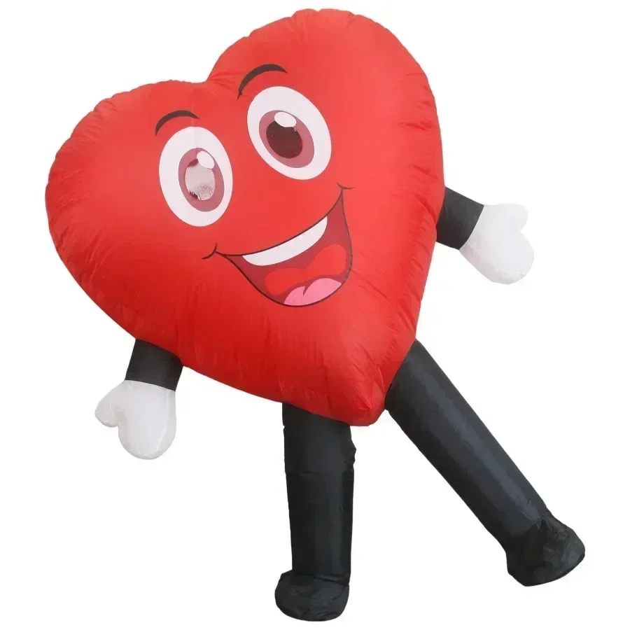 Adult Red Love Heart Inflatable Costumes Valentine's Day Gift Funny Costumes for Man Holiday Outfit Playwear Cosplay Fancy Dress