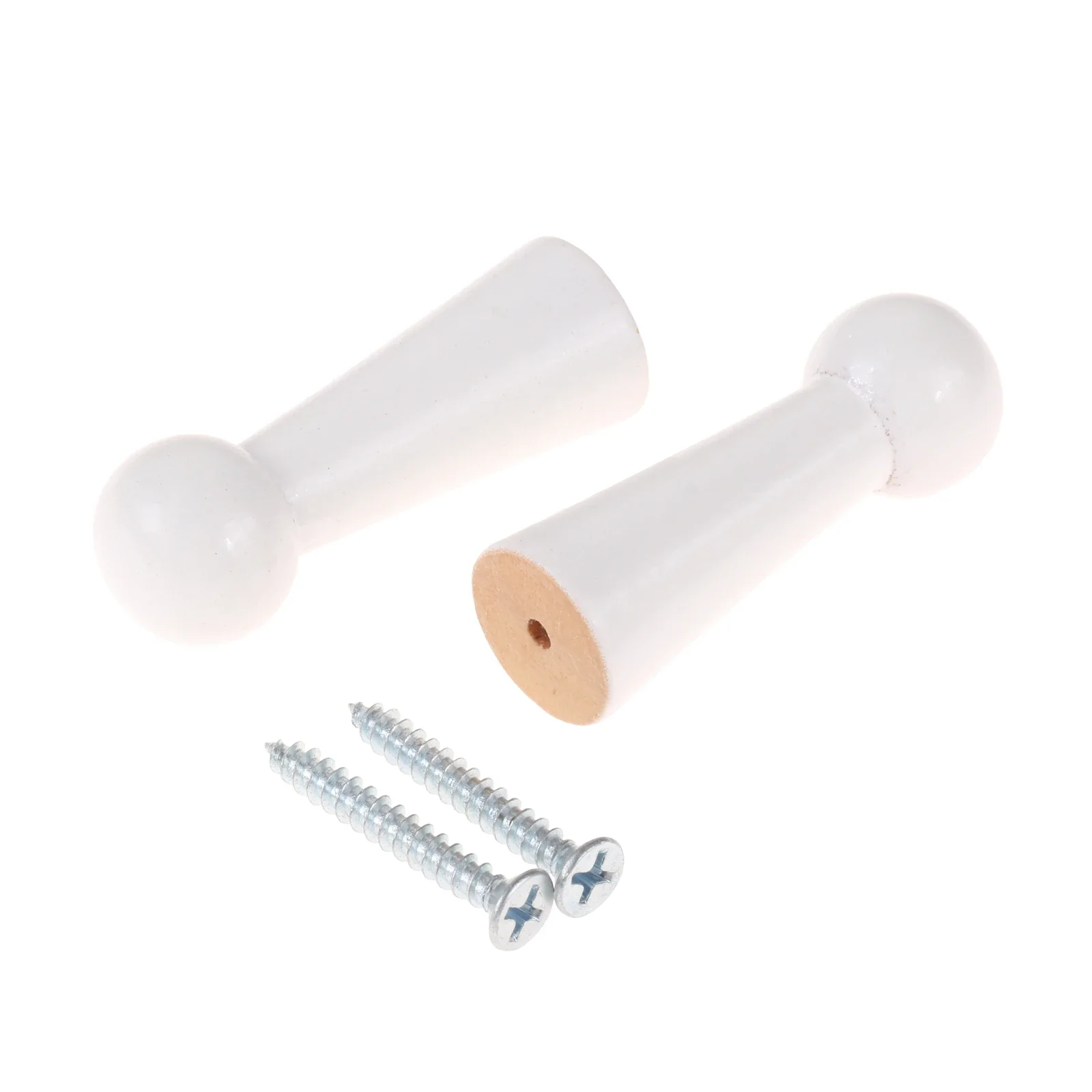 2pcs Wooden Peg Hangers 50mm Simple Doll Shaped Decorative Hanging Coat Handbag Towel Wall Mounted Hooks Rack M3 Hole and Screws