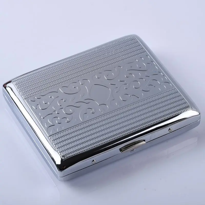 Fashionable portable 20 pack metal clip iron cigarette box creative personalized automatic lid opening Cigarette case Men Gift image 6