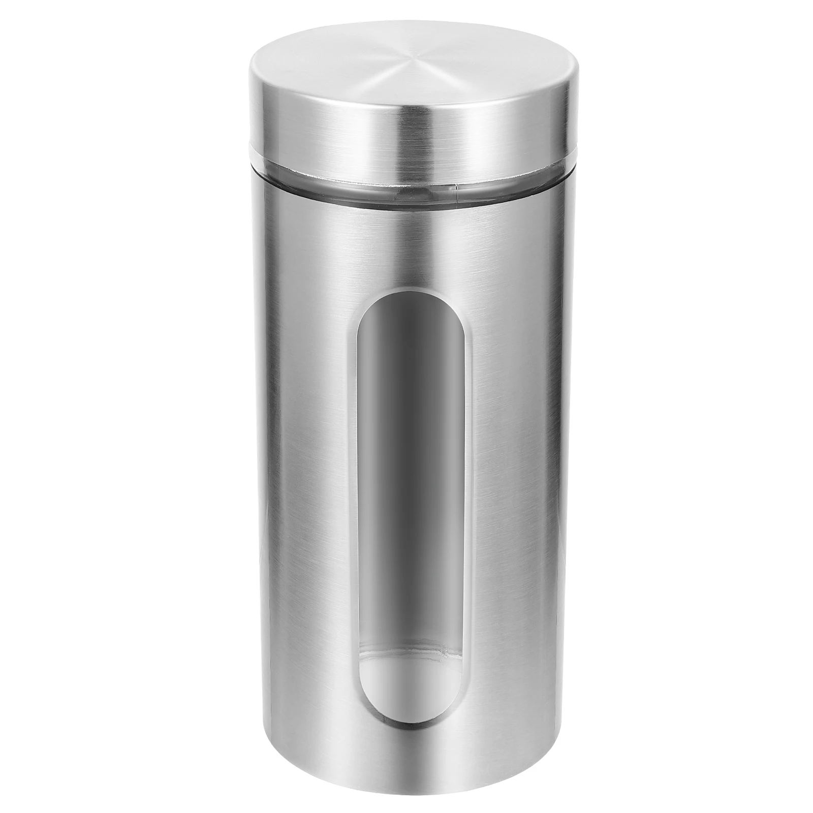 

Stainless Steel Storage Tank 1200ml Transparent Kitchen Container for Dry Food Cereal Tea Coffee Grain Organizing Jar Household