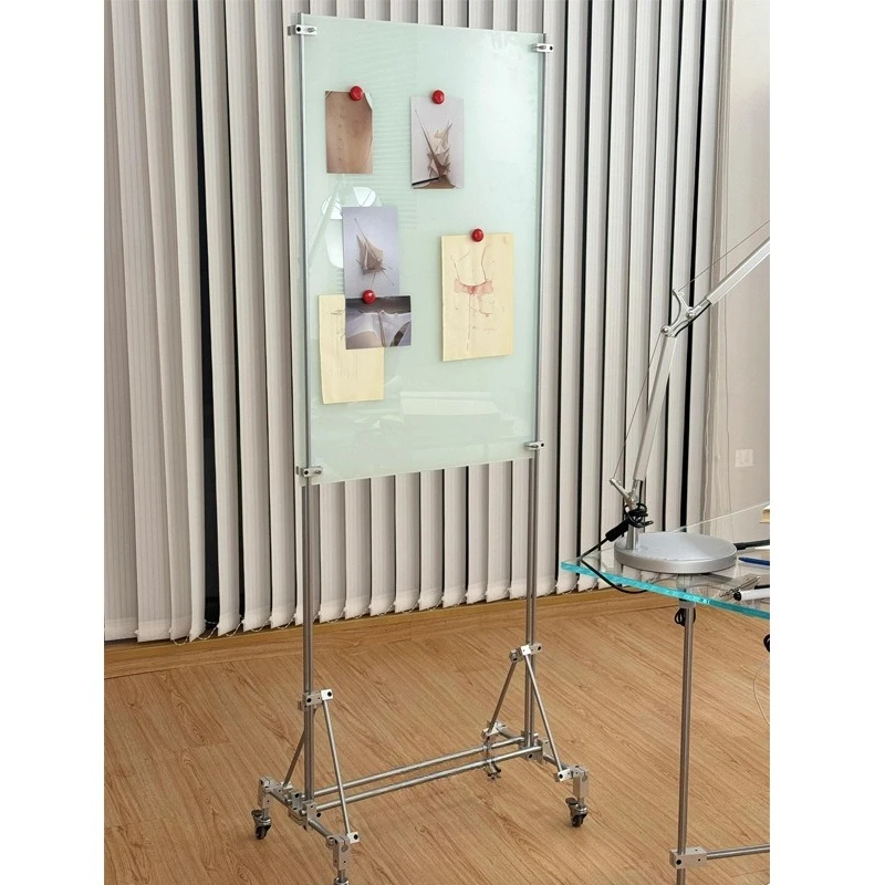 

Glass whiteboard optical shaft stand, movable easel teaching stand