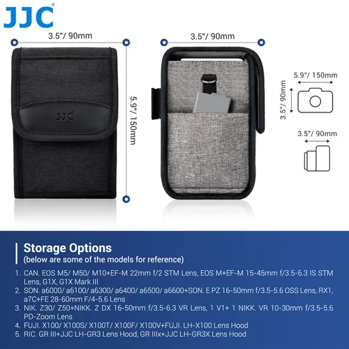 Imagen 2 del producto JJC Estuche para cámara de viaje con correa para Sony A6700 A6000 A6100 A6400 A7CII Canon EOS M M5 M10 M50 Nikon Z30 Fuji X-E5