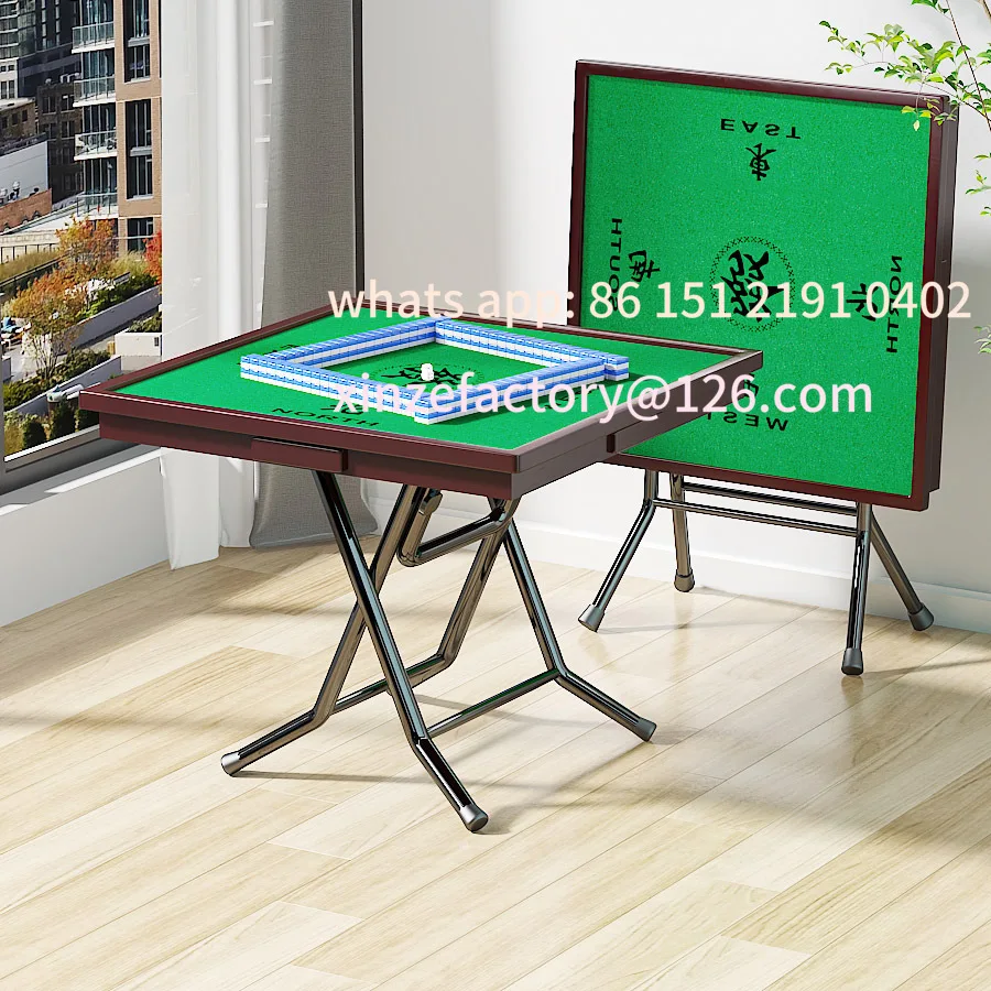 

Customizable Mahjong table foldable 90 hand rub household dining fire easy to play cards small sparrow table manual outdoo