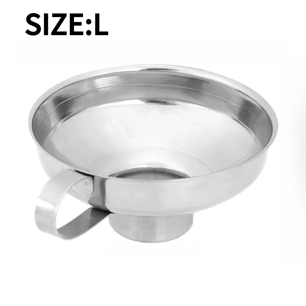Lejek ze stali nierdzewnej z szerokim otworem, lejek o dużym kaliberze do dżemów i sosów, pogrubiony, wielofunkcyjny lejek kuchenny do oleju i wina. — zdjęcie 6