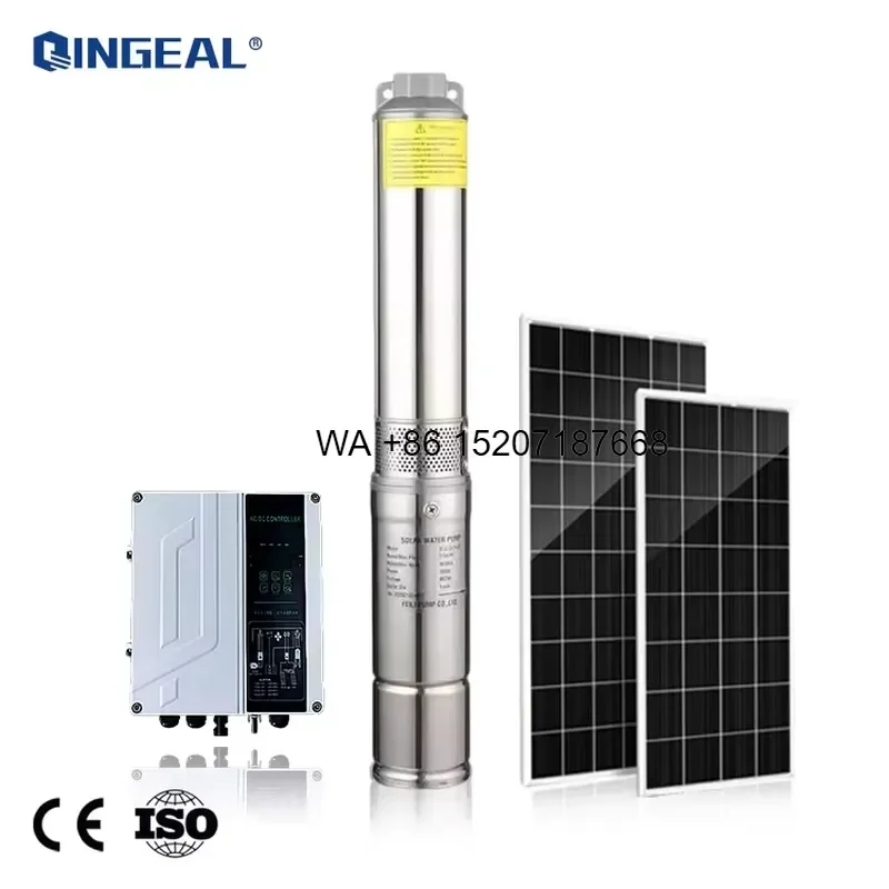 Wmwmnu for Hybrid Solar Pump 1.5hp Submersible Solar Water Pump 50m Head for Agriculture Farm Irrigation System