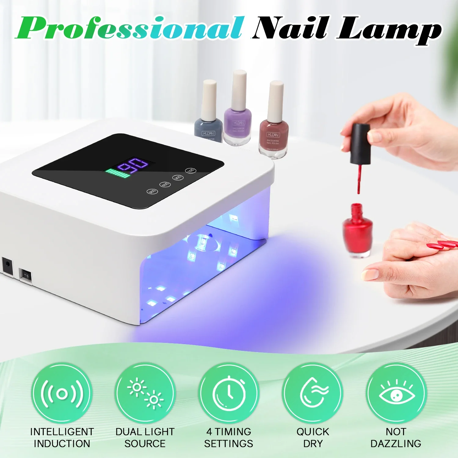 39LEDS Nail Drying Lamp UV Light For Gel Nails With LCD Screen Rechargeable Lamp For Manicure Professional Manicure Equipment