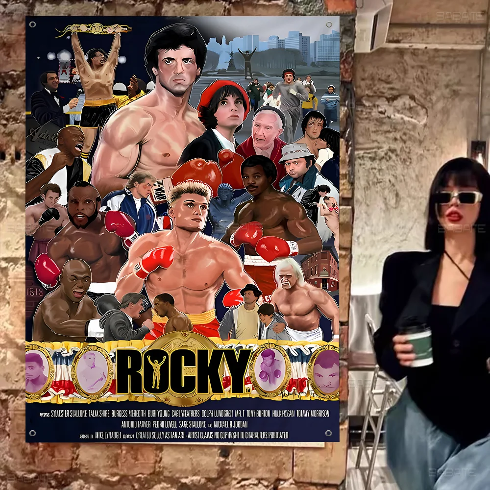 Rocky Balboa Boxing Fitness Advanced Printing Commercial Advertising Flag Company Party Banner