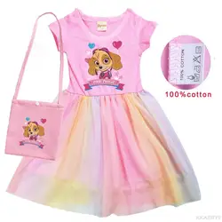 Paw Patrol Girls Clothes Summer Princess Dresses Kids Dress Birthday Party Baby Dresses Children Clothing 3-8Y