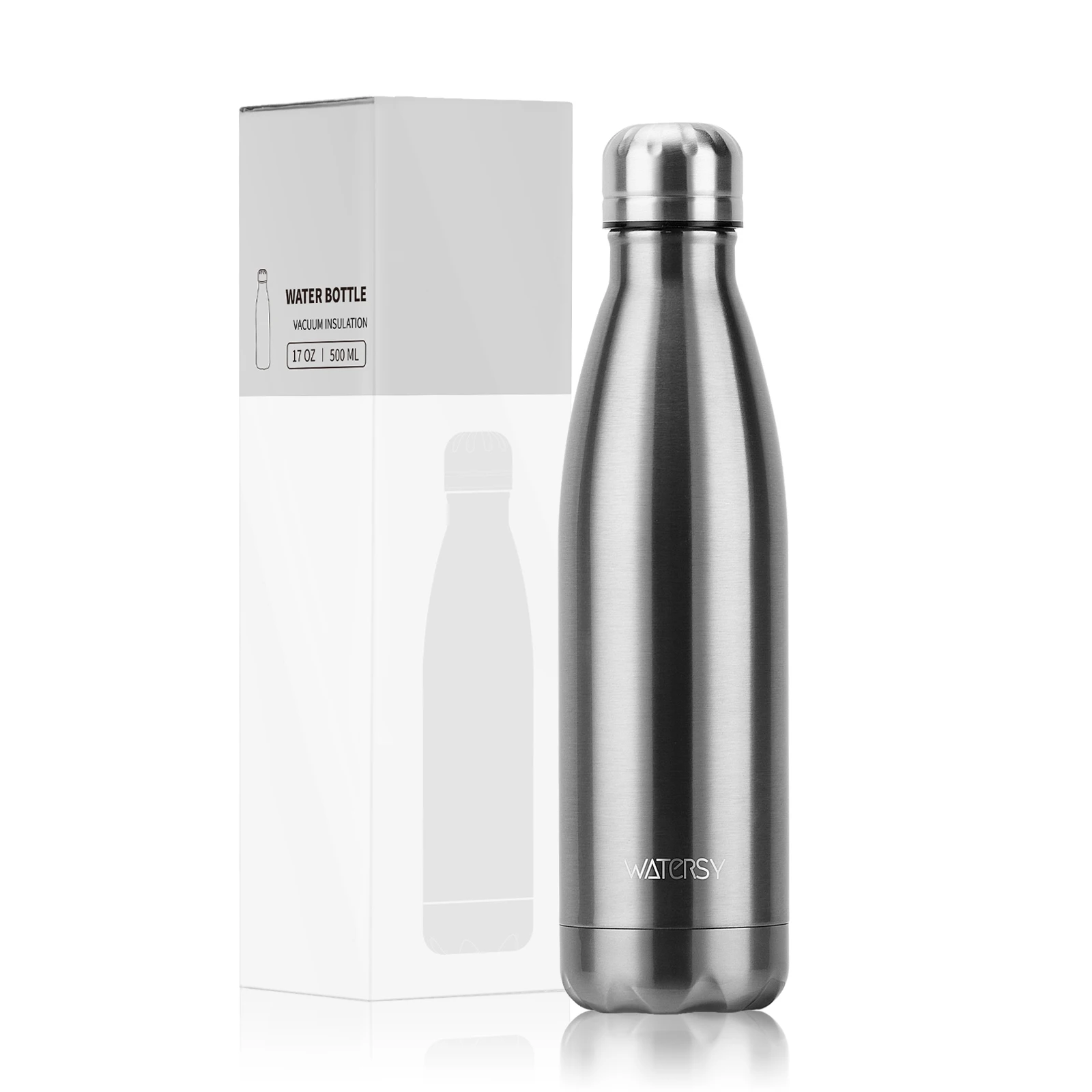 WATERSY 500ml Insulated Water Bottle, Stainless Steel Thermal Leakproof Flask, BPA-Free Double Walled Vacuum Bottle For_maomaolike.com