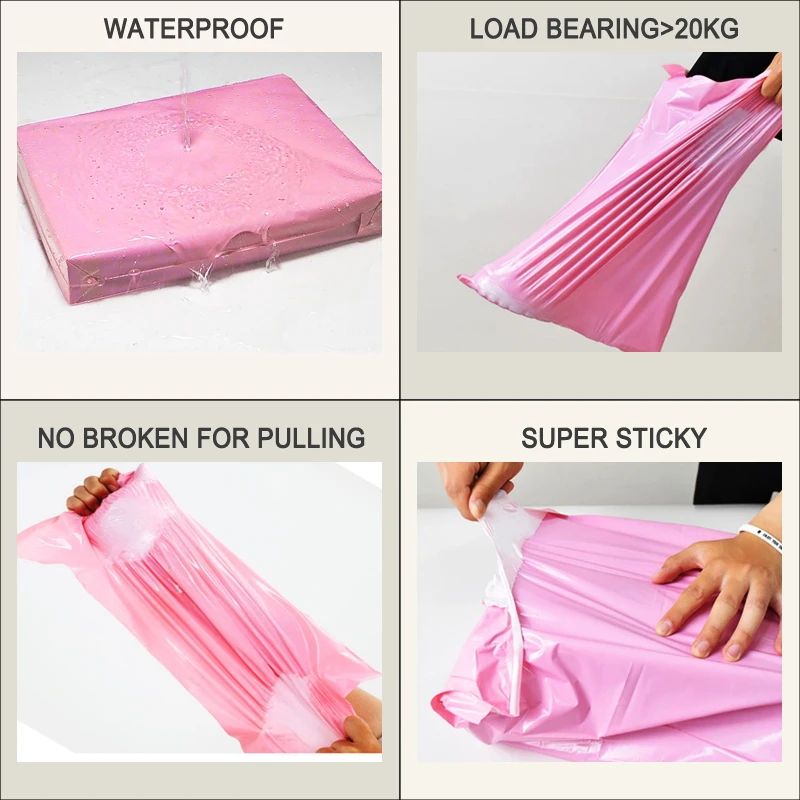 Thanks 50Pcs Mailing Courier Bags To Pack Products Custom Packaging Plastic Envelope Shipping Pink Set Sending Pouch wholesale