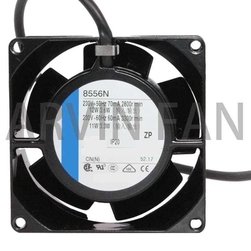 New And Original 8556N 8cm 8038 80x80x38mm 220V-230V Durable High Temperature All-metal Cooling Fan Axial Fan