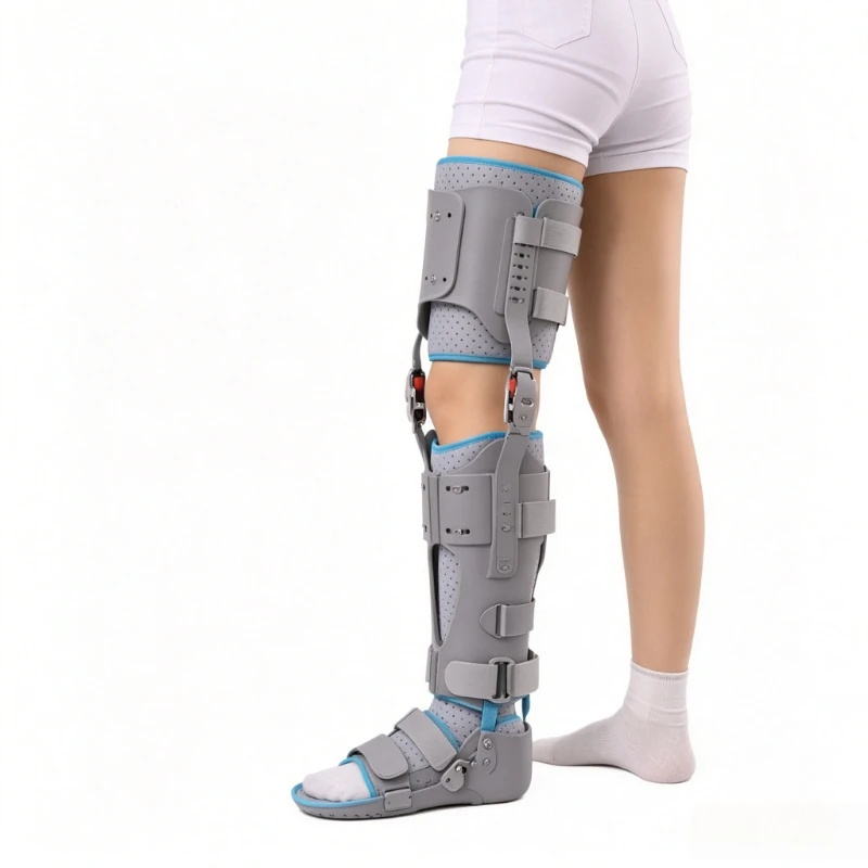 Adjustable Knee Ankle Foot Orthosis Brace Lower Limb Support for Tibia Fibula Fracture Postoperative Rehabilitation Walking