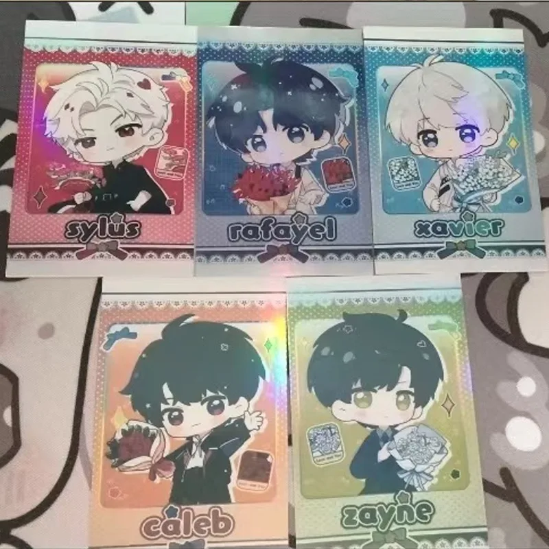 5Pcs/Pack Game Love and Deepspace Merch Fans Collection Character Laser Cards Xavier Zayne Rafayel ralayo Sylus Caleb Card Gift