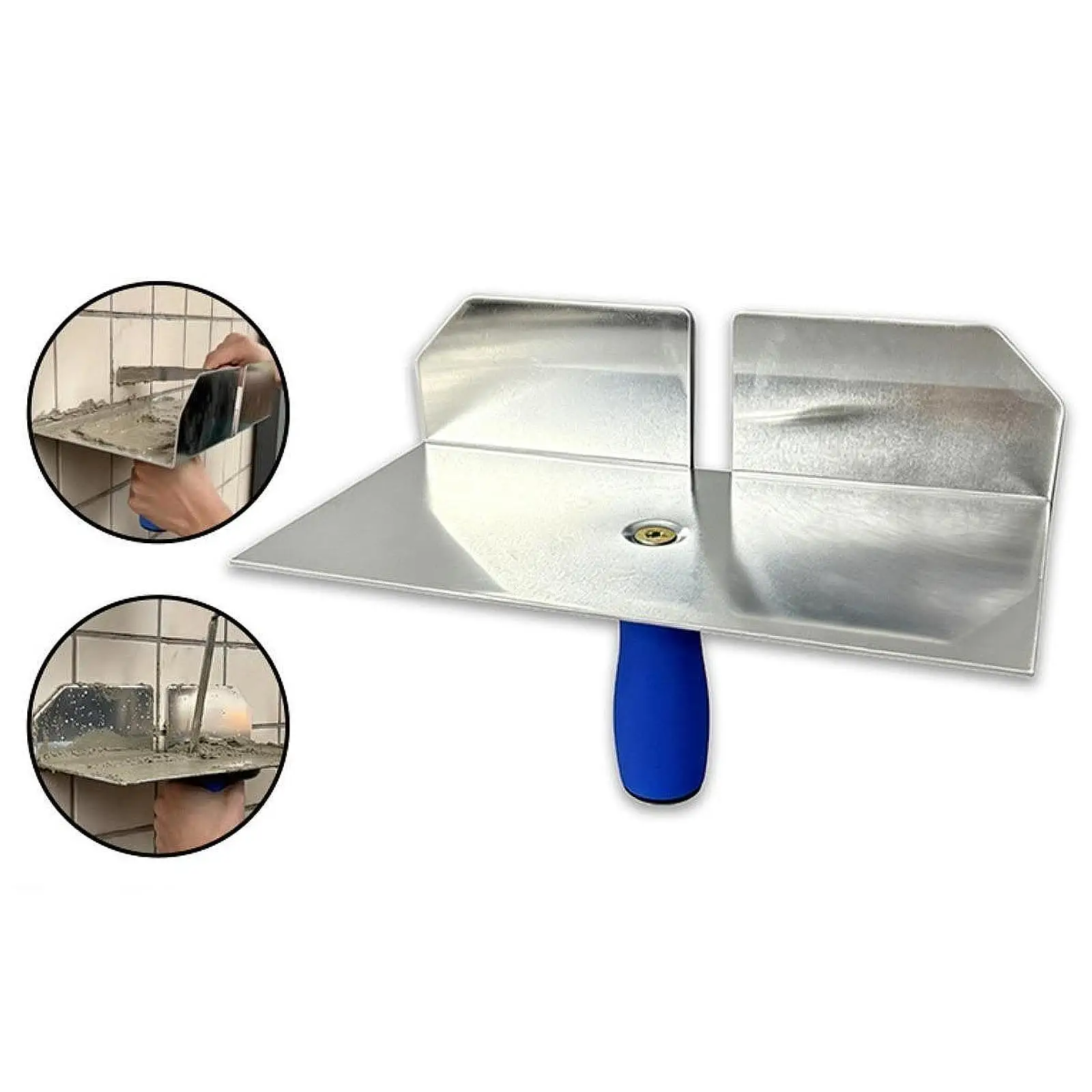 Tile Joint Filler and Mortar Tray 2 in 1 Versatile Use 1.8mm Thick Aluminum Construction with Detachable Handle Lightweight