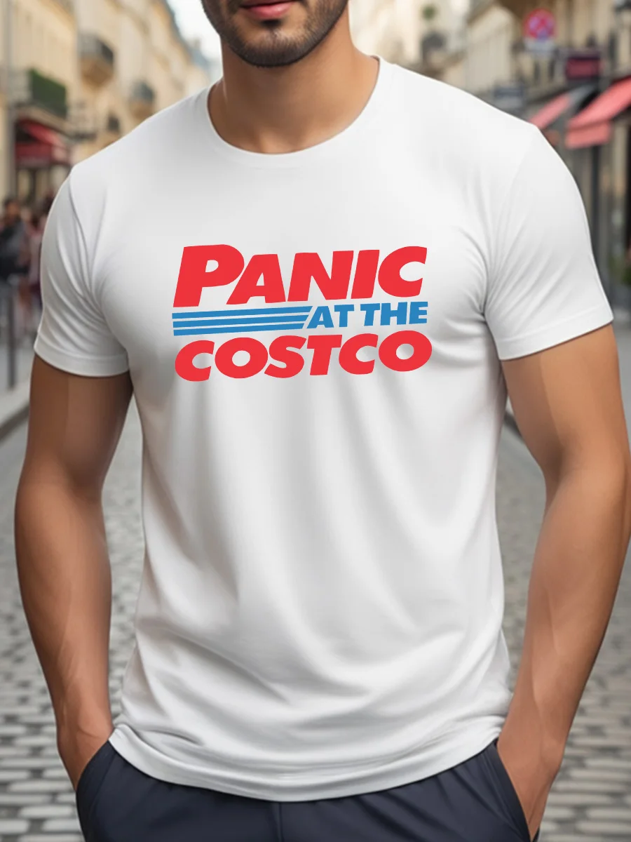 White Short-Sleeve T-Shirt with Red 
