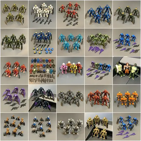 Nouveau Pack Mega Construx Bloks alliance spartiate flamme Marine MARK IV Hayabusa maître Cheif Eva ODST pilote Grunt figurines modèles jouet