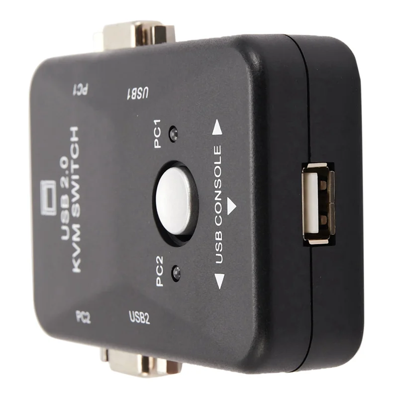 

5X USB KVM-переключатель 2-портовый коммутатор Vga Svga USB 2.0 Мышь Клавиатура 1920X1440 Коробка переключателей
