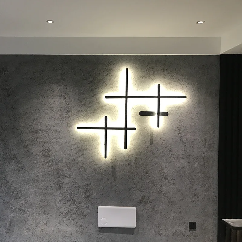 Modernes Design, LED-Streifen, Wandleuchten, Hintergrund, Wandleuchten, Schlafzimmer, Wohnzimmer, Treppen, dekorative Kunst, Innenbeleuchtung