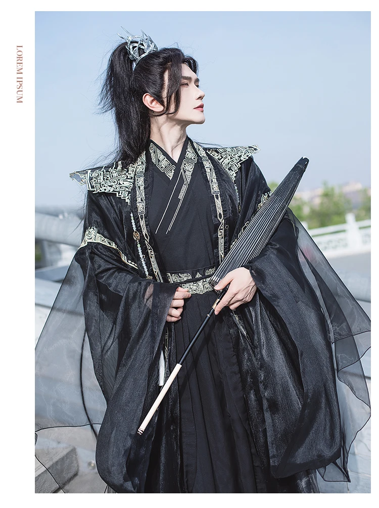 النمط القديم الملابس الصينية التقليدية Hanfu الرجال الوطنية هان سلالة المبارز ملابس الذكور تانغ دعوى Hanfu تأثيري حلي