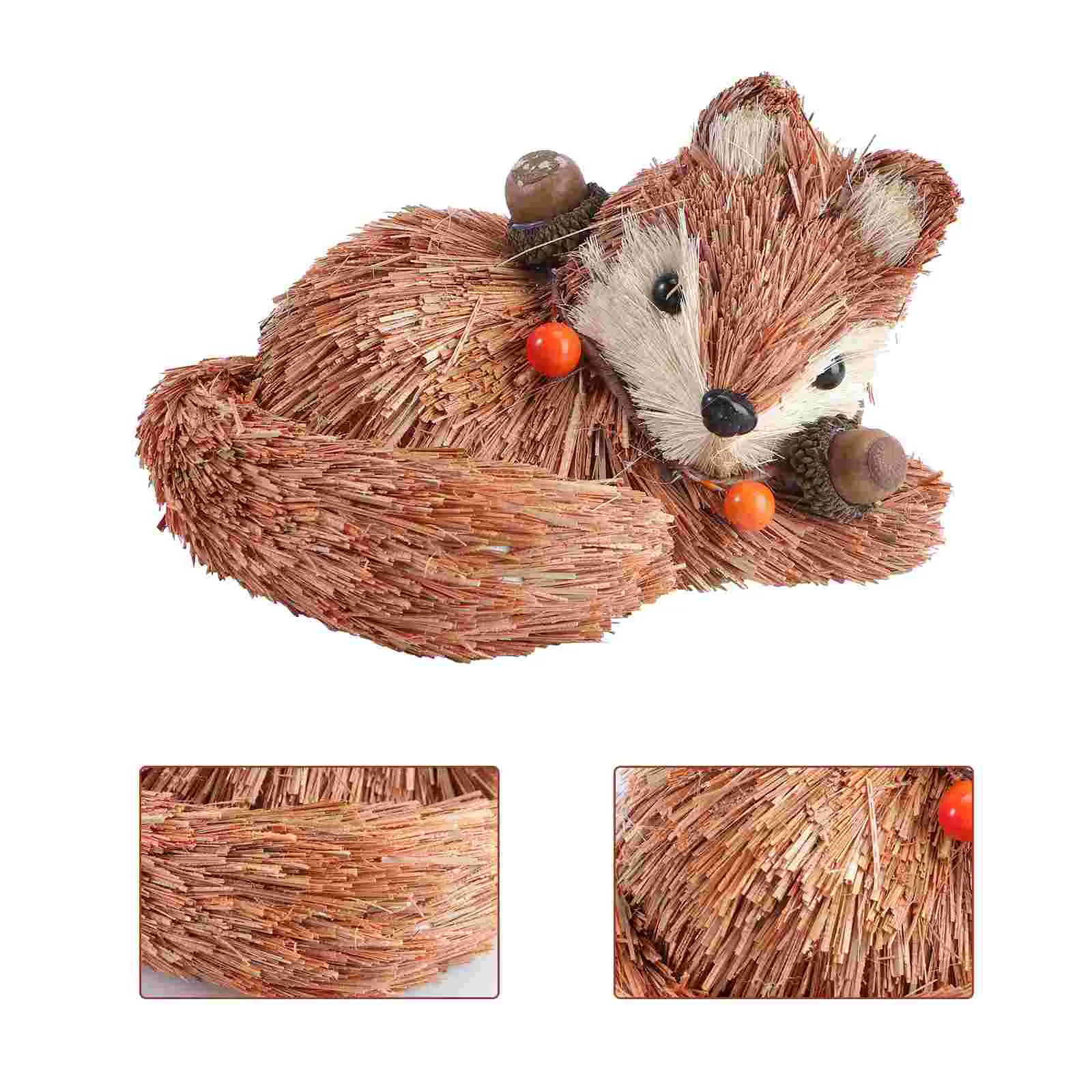 

Straw Standing Rabbit Ornament Decor Desktop Easter Fox Indoor Handmade Woven Idyllic Style