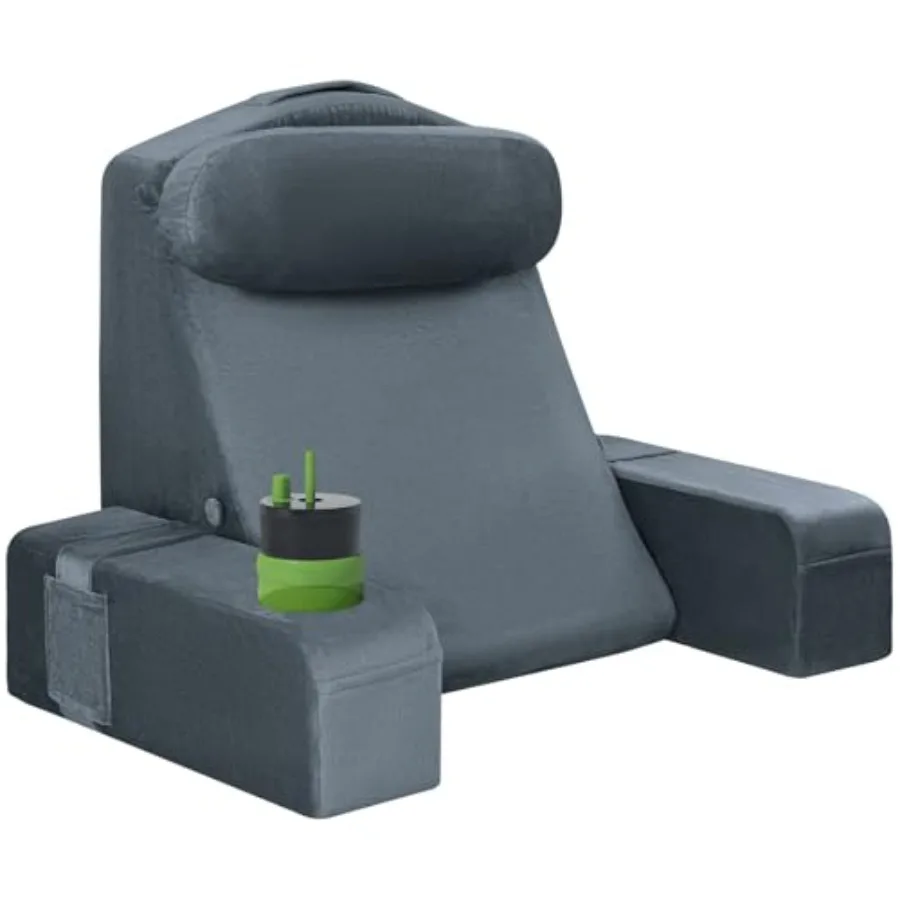 

Подушка для чтения для взрослых, подушка для сидения с поддержкой спины, подушка для сидения в постели, с отсоединяемыми подлокотниками, со встроенной подставкой для чашки и телефона