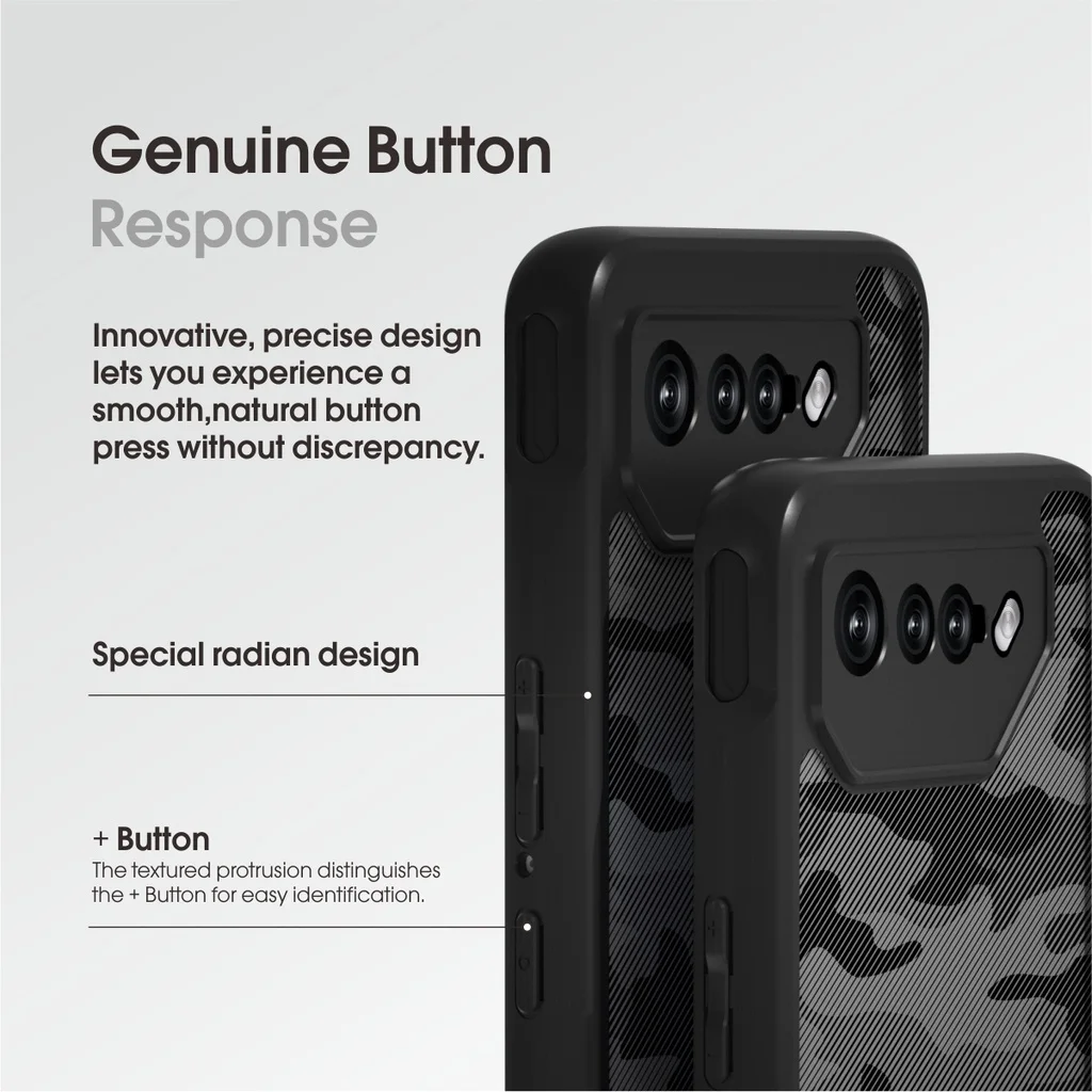 IBMRS for Asus rog phone 7 case, Camouflage Transparent Shockproof phone Case(Comes with wrist strap)