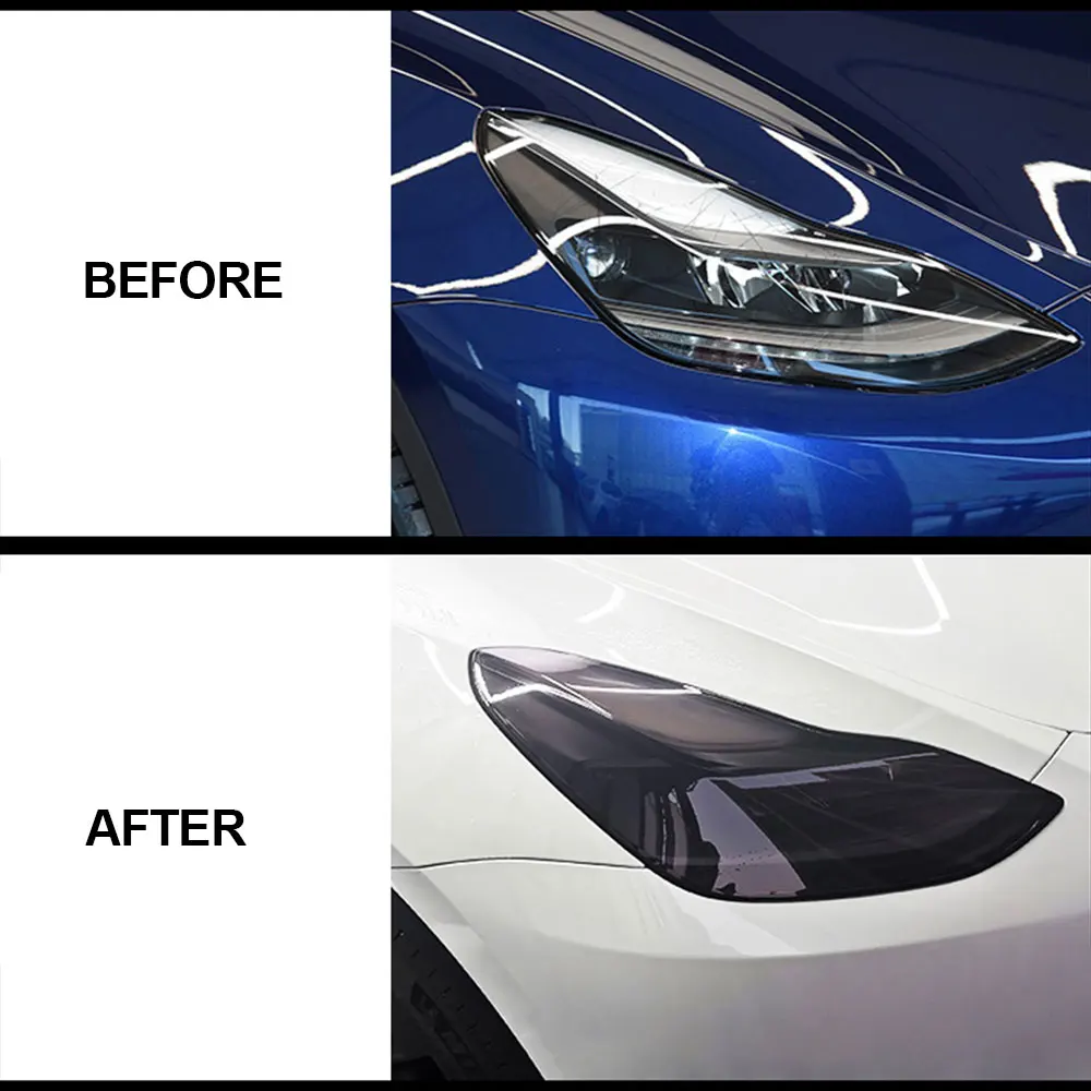 For Tesla Model3/Y 2017-2023 Front Door Rear Door Extended Protective Film Invisible Car Clothing PPF Lamp Film Set Decoration