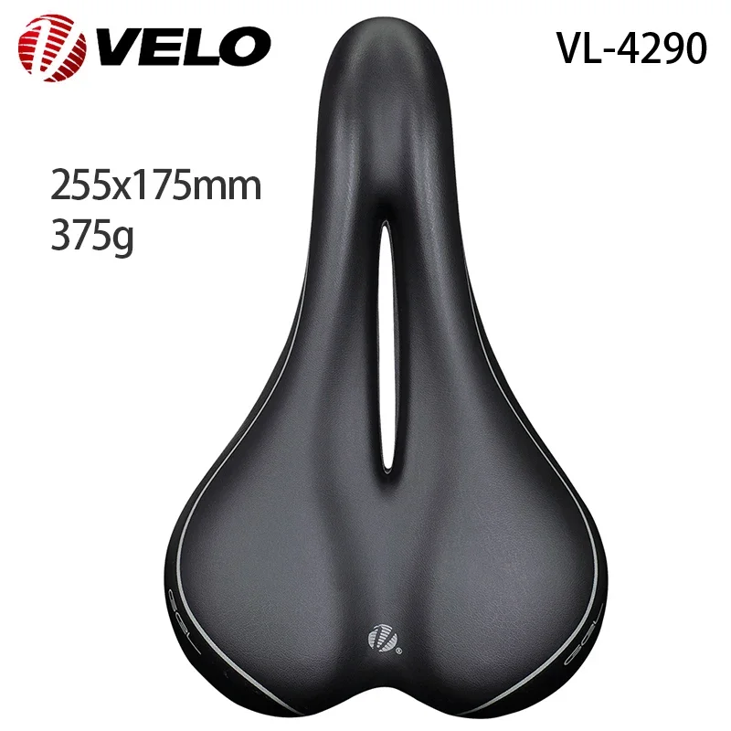 VELO VL-4290 Zone Cut Hollow Breathable Comfortable Silica Gel PU Road Bike City Bike MTB Bicycle Saddle Cushion Cycling Parts