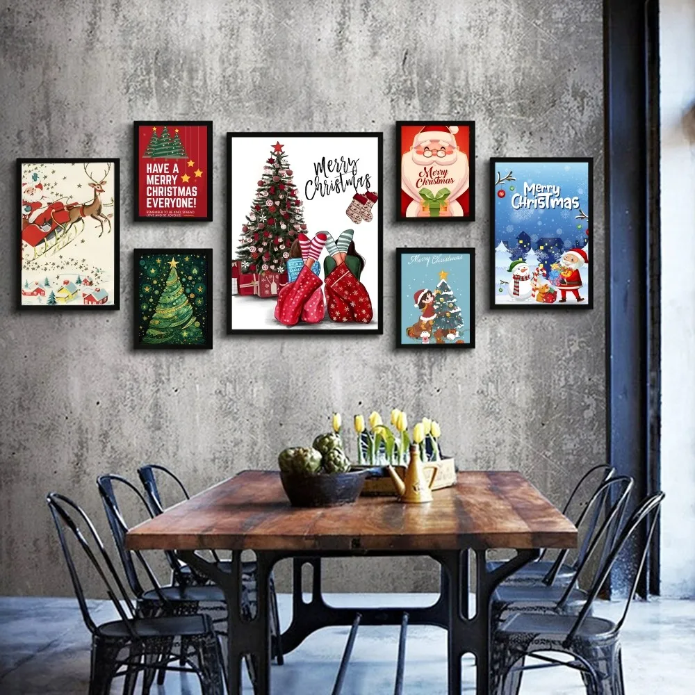 

Christmas Joy Poster Movie Sticky Posters Retro Kraft Paper Sticker DIY Room Bar Cafe Aesthetic Art Wall Painting