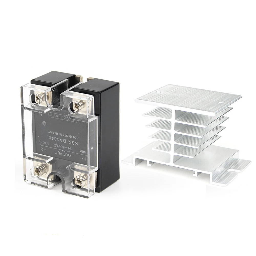 DC - AC  40DA SSR 40A solid state relay with heat sink