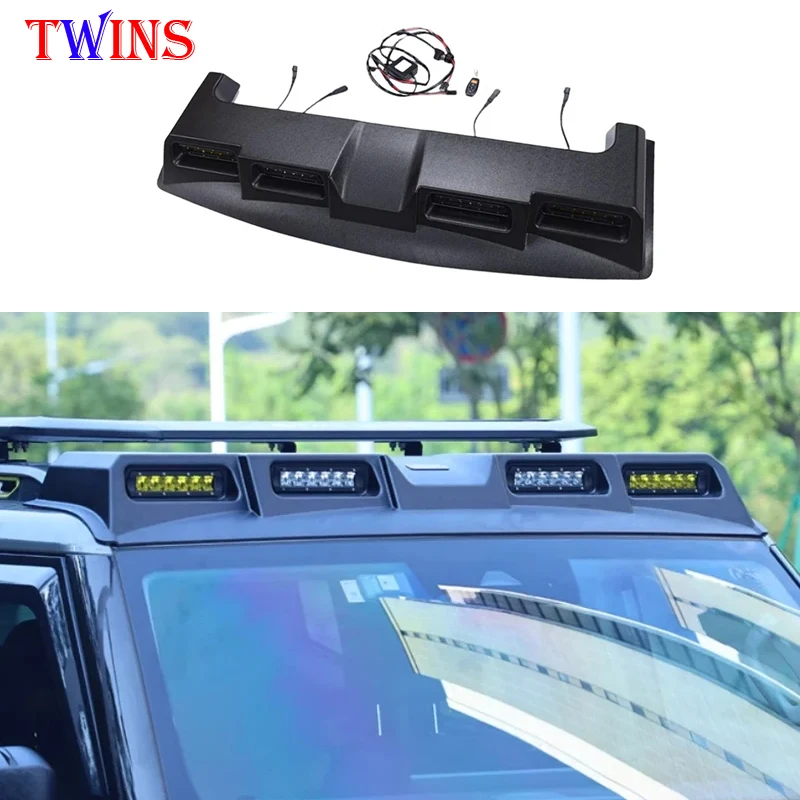 Auto Roof Frame Platform Four Eye Spoiler Spotlight Fit for JETOUR Traveler T2 2023-2024 Car Roof Lighting Exterior Decoration