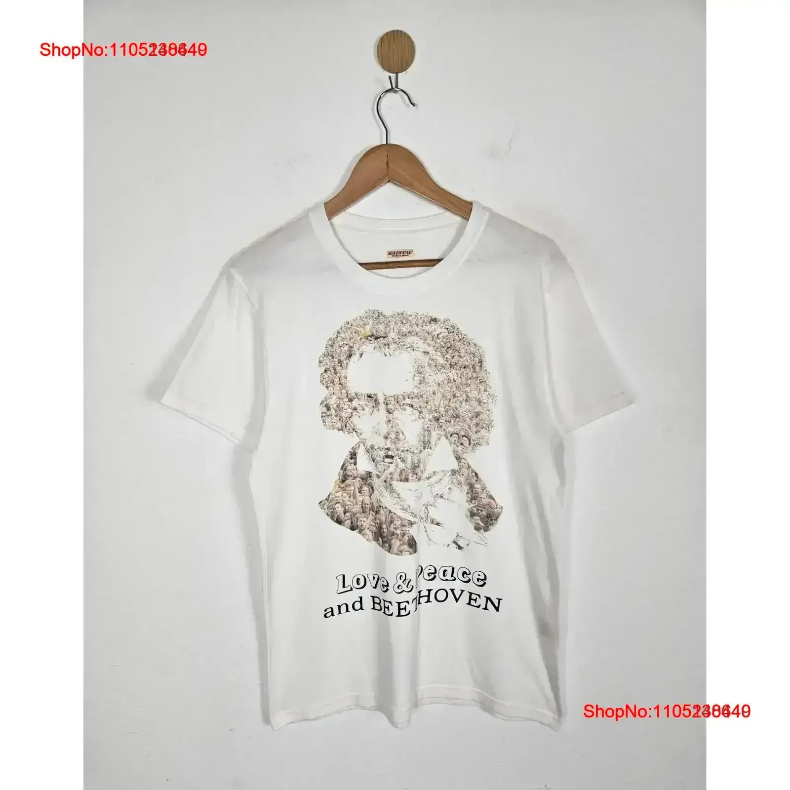 Kapital Love Peace and Beethoven shirt vintage Washed Slightly graphic Stretched Comfortable Casual designer clothes Soft