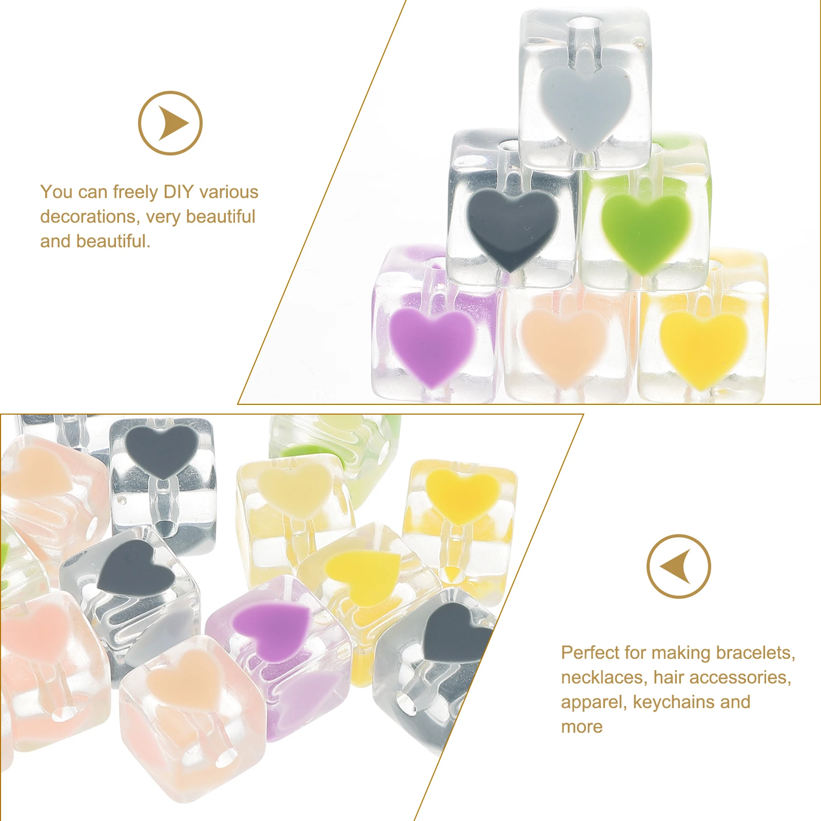 

20pcs Acrylic Beads Square Cube Clear Colored Transparent Jewelry Making Crafts Bracelet Necklace Earrings DIY Holiday Gifts
