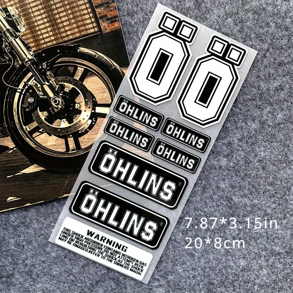 Multicolor Shock Absorber Stickers, Waterproof Vinyl Decals for Bike & Motorcycle