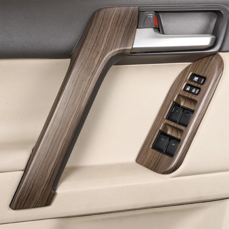 

Upgrade Car Interior Accessories Mahogany Peach Wood Door Handle Dashboard Decoration Trim for Prado 14-21