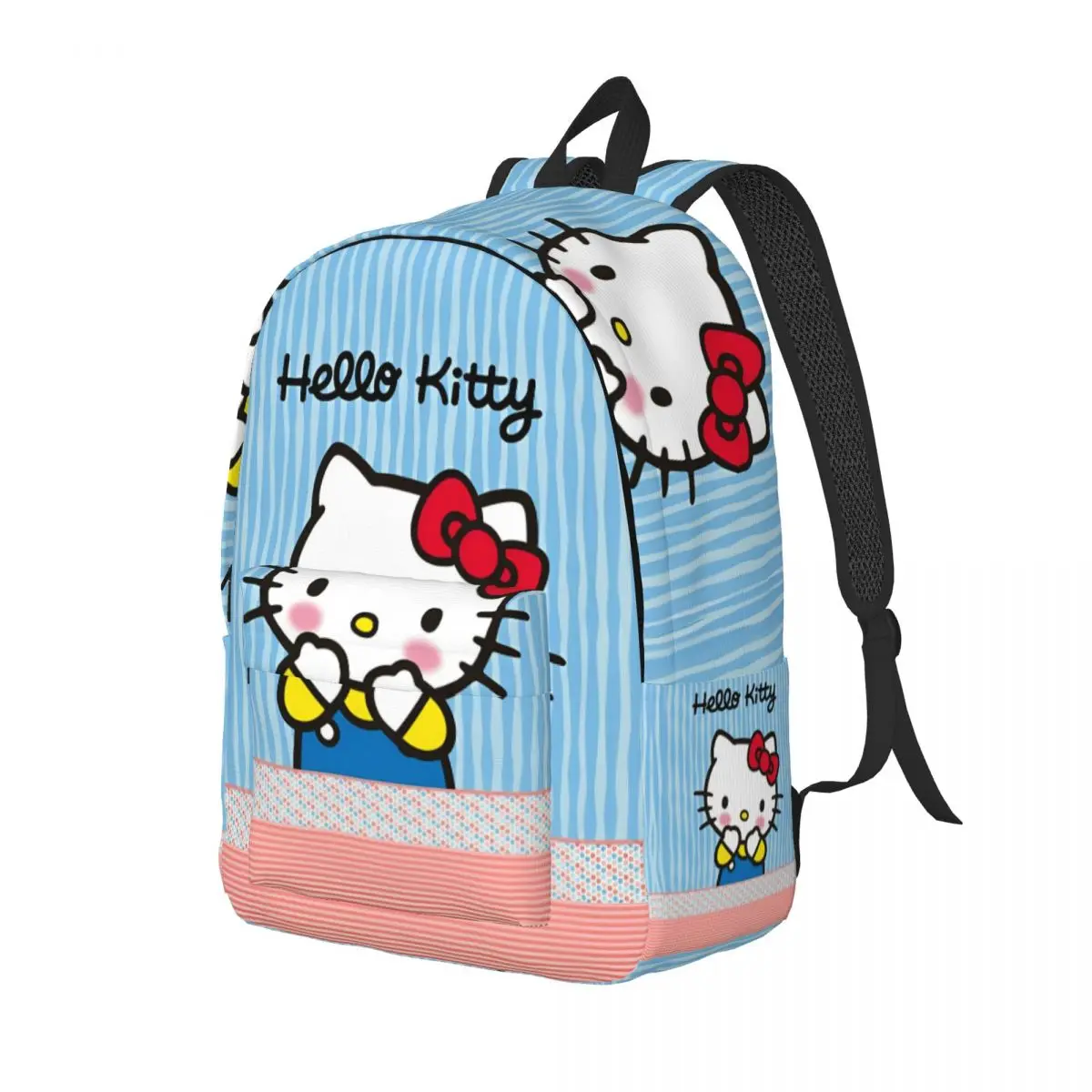 Cartoon Cute Hello Kitty Backpack for Men Women Casual Student Hiking Travel Daypack HelloKitty College Canvas Bags with Pocket