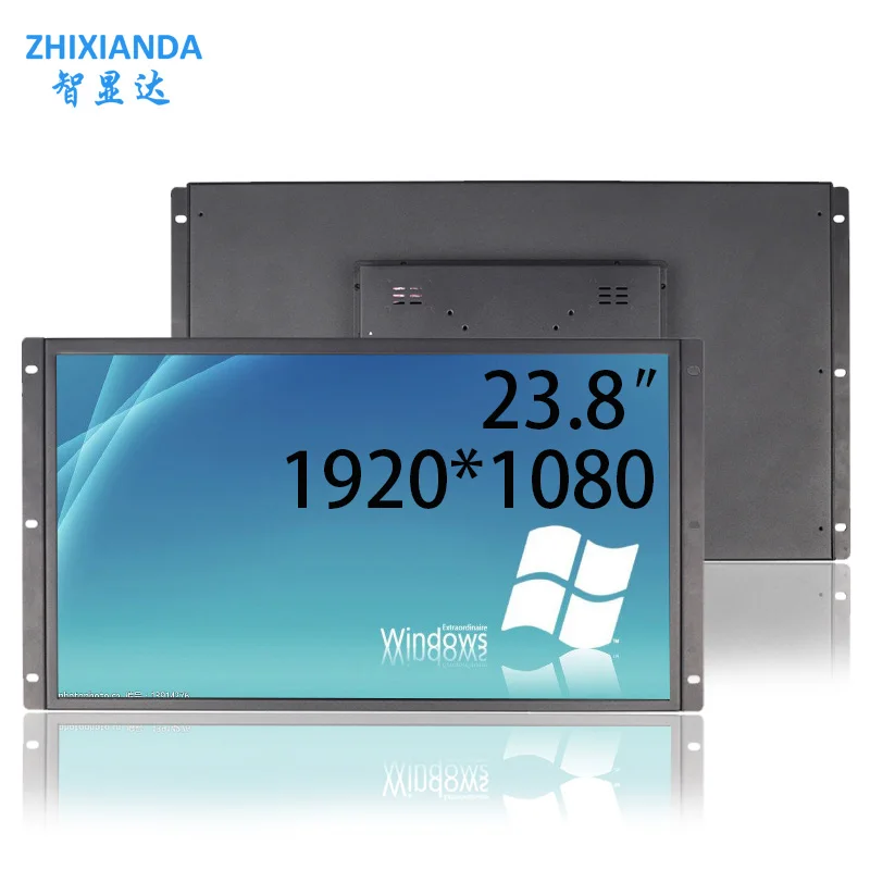 

Zhixianda 23.8 Inch 1920*1080 Open Frame Monitor Capacitive Touch Screen Industrial Lcd Display with AV BNC VGA HDMI USB Port