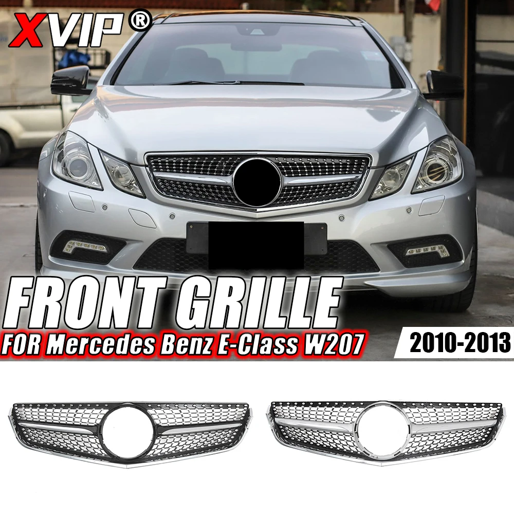 

XVIP хром черный бриллиант стиль передний бампер решетка для Mercedes-Benz E W207 E200 E250 E350 10-13 глянцевый черный GTR стиль решетка
