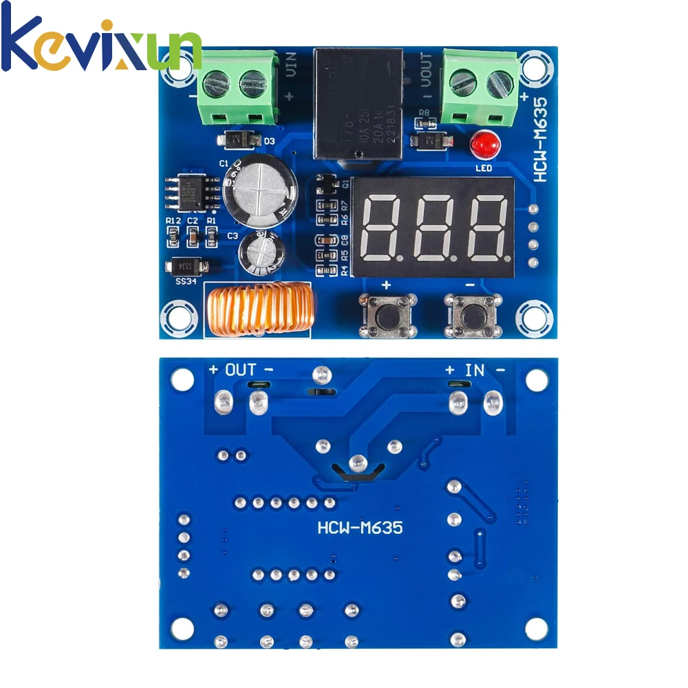 XH-M609 Low Voltage Disconnect Switch Cut Off 12V 24V 36V Digital LED Display Over-Discharge Protect for 12-36V Lithium Battery