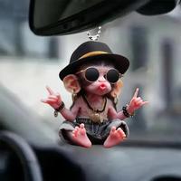 Cartoon Acrylic Monkey Pendant Personalized Decor Pendant Christmas Monkey Pendant Acrylic Ornament for Car Accessory Gift