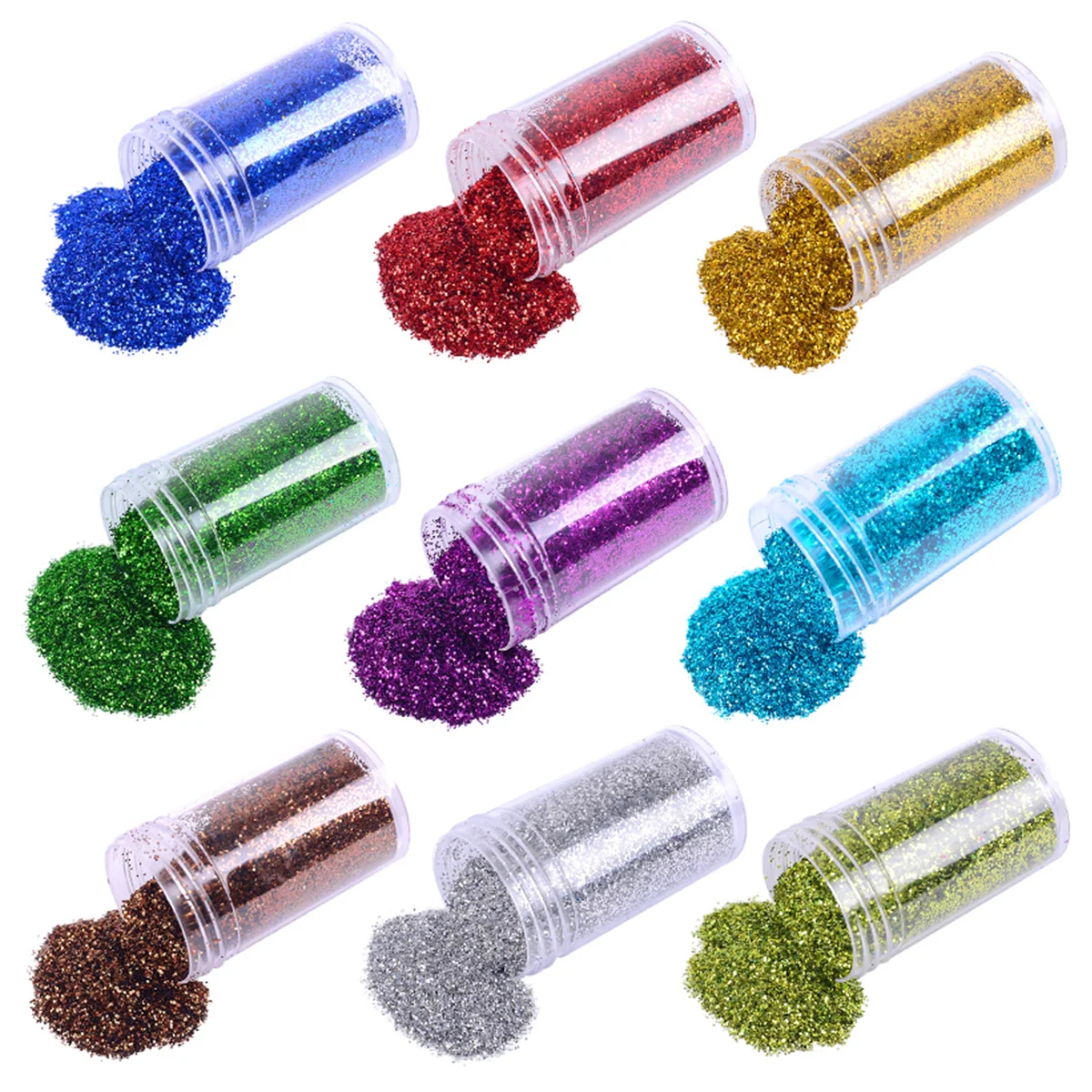 

12Pcs 12 Tone Reflective Glitter Collection Brilliant Dust for Holiday Decor Greeting Cards Clip Arts Projects Bottle
