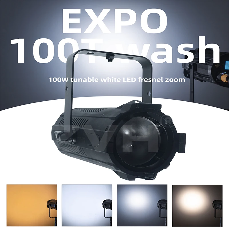 

2IN1 LED 100W COB Lamp Fresnel Profile Spotlight Single Manual Zoom DMX/RDM Industrial Gobo Lights for Theater Stage Show Museum