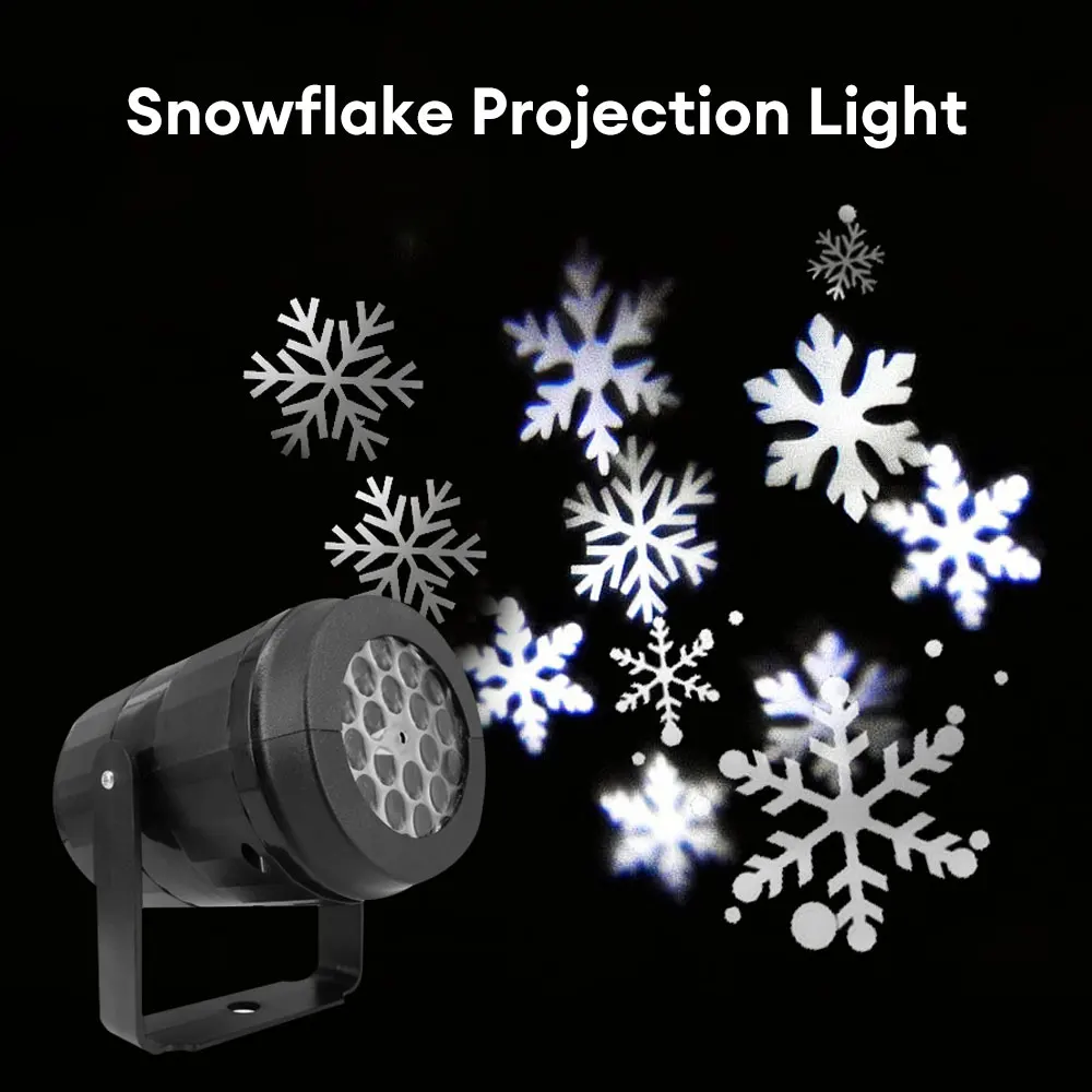 USB Power Christmas Snowflake Projector LED Fairy Lights Rotating Dynamic Snowflake Projection Lamp Xmas Wedding Party Decor