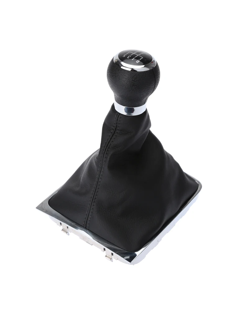 5 Speed Gear Shift Knob Stick Boot Gaiter Frame Replacement  for VW Passat B6 Black