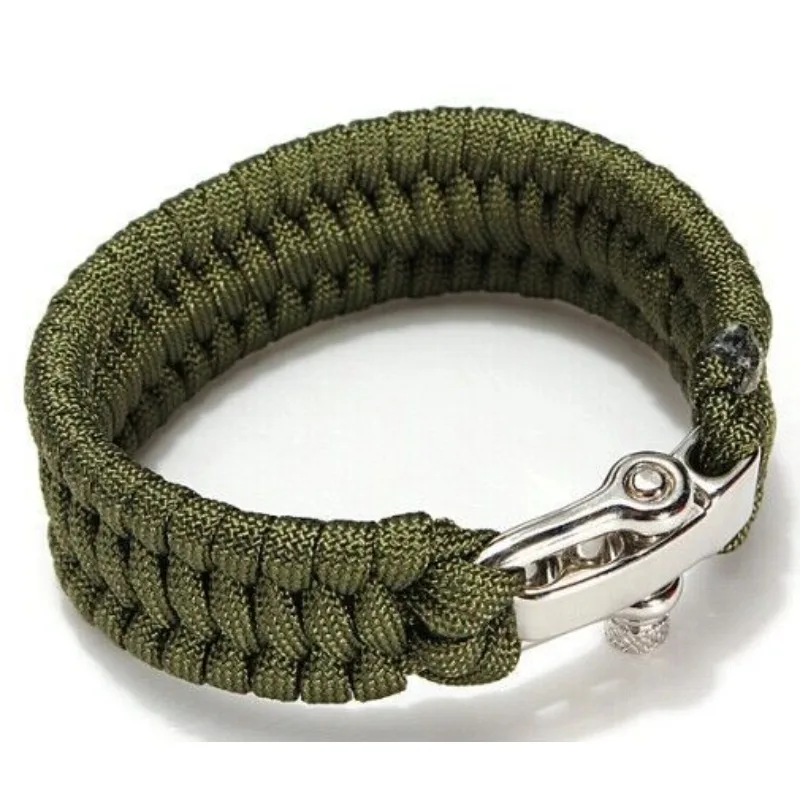 Umbrella Rope Bracelet Military Paracord DIY Braided Adjustable U-shaped Buckle Camping Hiking and Adventure Emergency  Rope