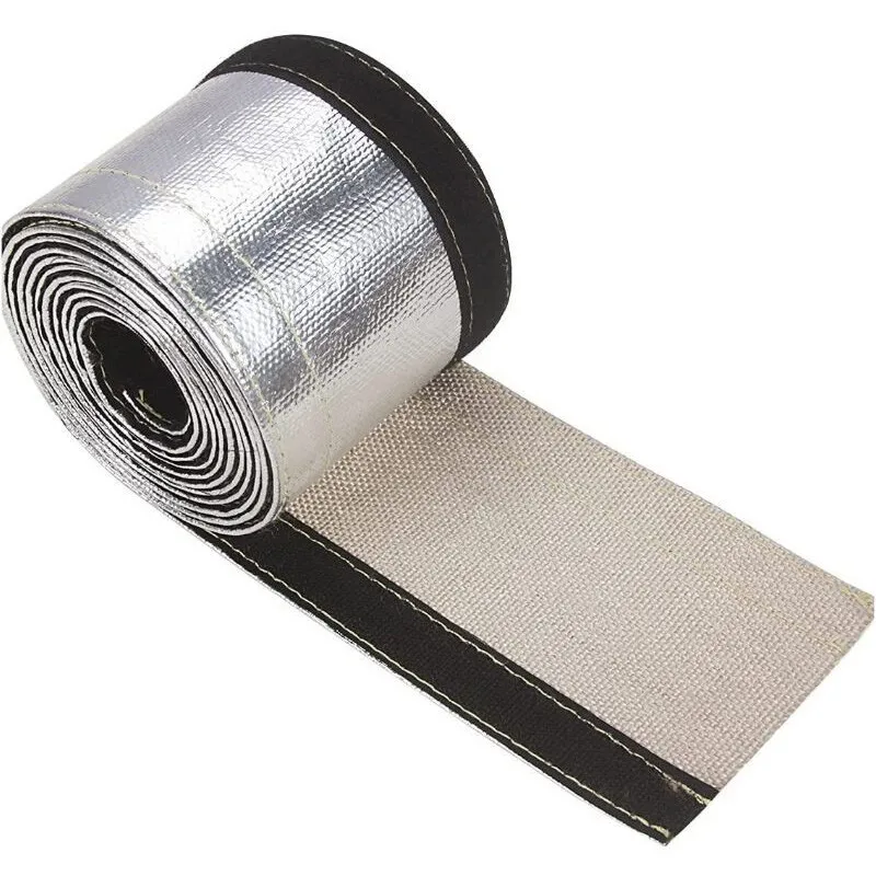1M Aluminum Foil Fiberglass Heat Shield Sleeve Insulated Wire Hose Cover Wrap Aluminum Foil Fiberglass Wire Hose Loom Tube Cover