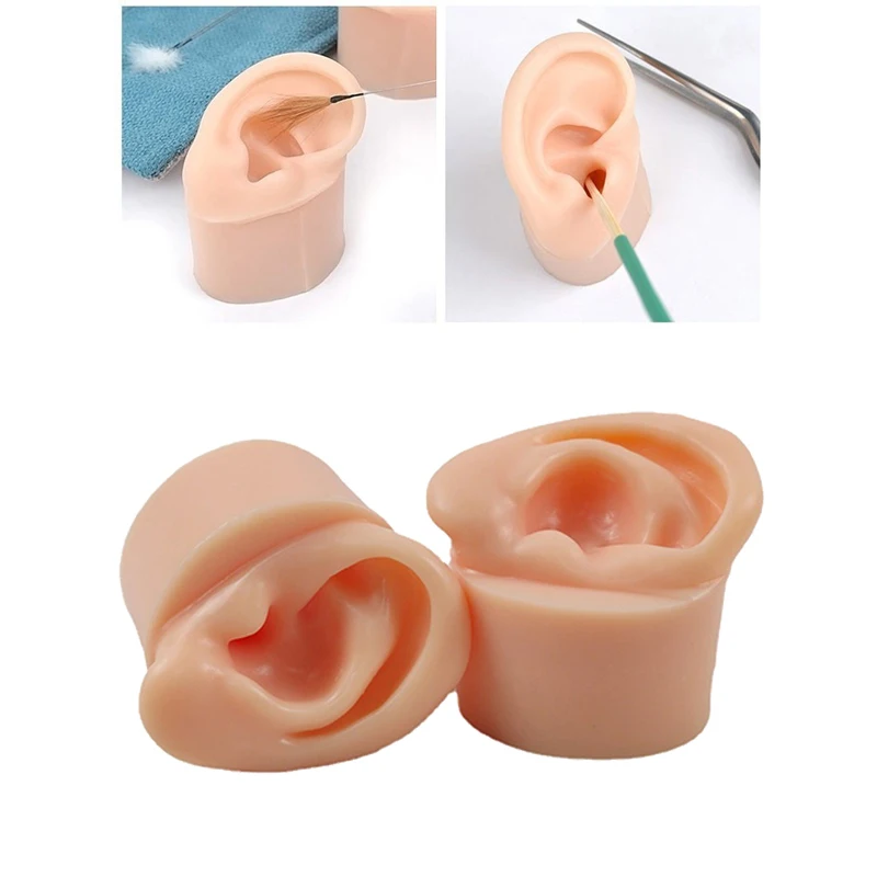 1/2Pcs Ear Model Ear Picking Model Teaching Dedicated Long Ear Canal Simulation Silicone Deep Ear Canal Ear Picking Practice