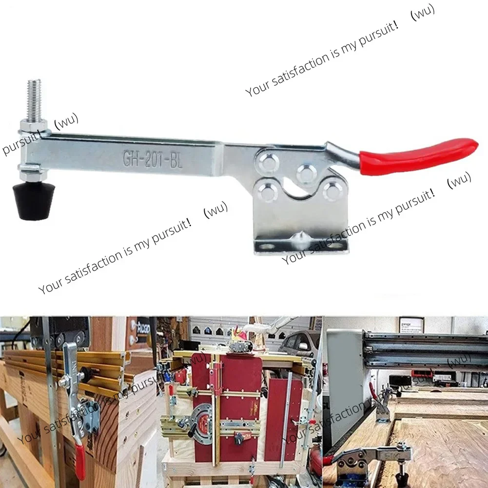 Extended Toggle Clamp GH-201BL High Carbon Steel Non-slip PVC Handle Quick Release Clamp  90Kg 198Lbs Woodworking Tool