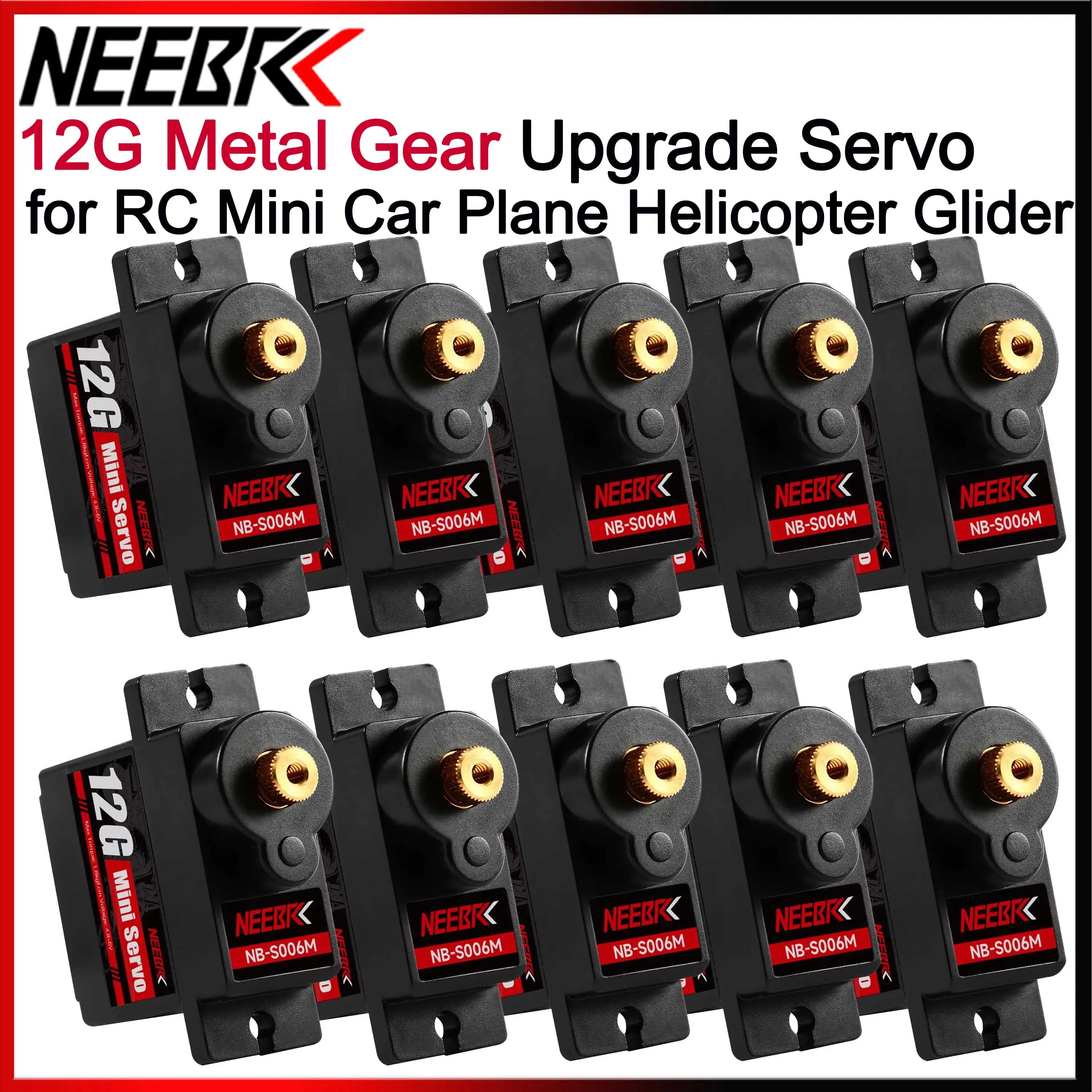 1/5/10/20PCS NEEBRC 12G Metal Gear 9g Waterproof Digital Servo for RC Mini Drone Helicopter Car SG90 MG90S WLtoys Axial SCX24